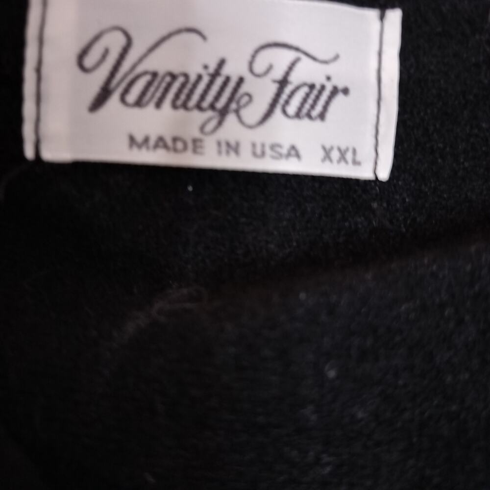 4154) Vintage Vanity Fair Black Velvet Sleepwear Robe Size XXL - Picture 7 of 8